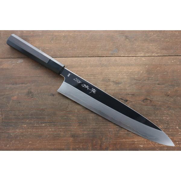 堺 菊守 V金10号 鏡面仕上げ 牛刀包丁 270mm 黒檀柄 : 清助刃物 - 通販