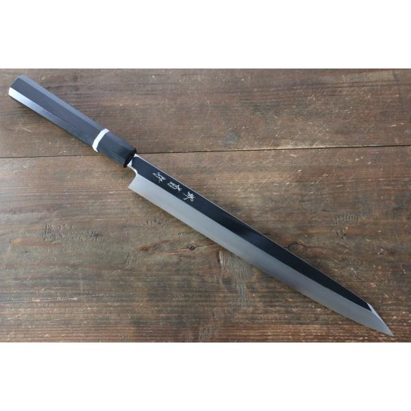 堺 菊守 R2/SG2 鏡面仕上げ 切付柳刃包丁 300mm 黒檀柄 (白輪 堺 菊守 R2/SG2 鏡面仕上げ 切付柳刃包丁 300mm 黒檀柄 (白輪