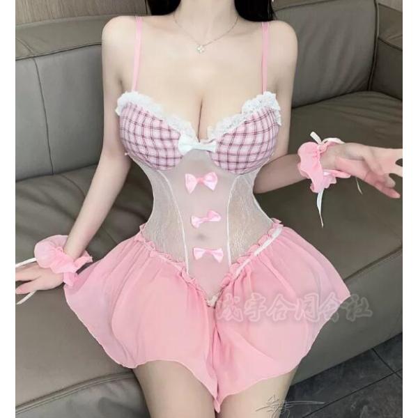 胸元ワンピース キャミソール レディース 下着 ナイティ ナイトドレス 肌着 人気 セクシーランジェリー シースルー 透け感 ネグリジェ コスプレ かわいい