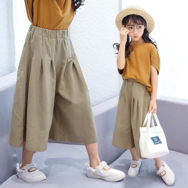 ガウチョパンツ キッズ ガウチョ パンツ ジュニア ガウチョ パンツ 麻棉 春 夏 秋 シンプル 無地 子供服 女の子 ワイドパンツ スカーチョ Buyee Buyee 日本の通販商品 オークションの代理入札 代理購入