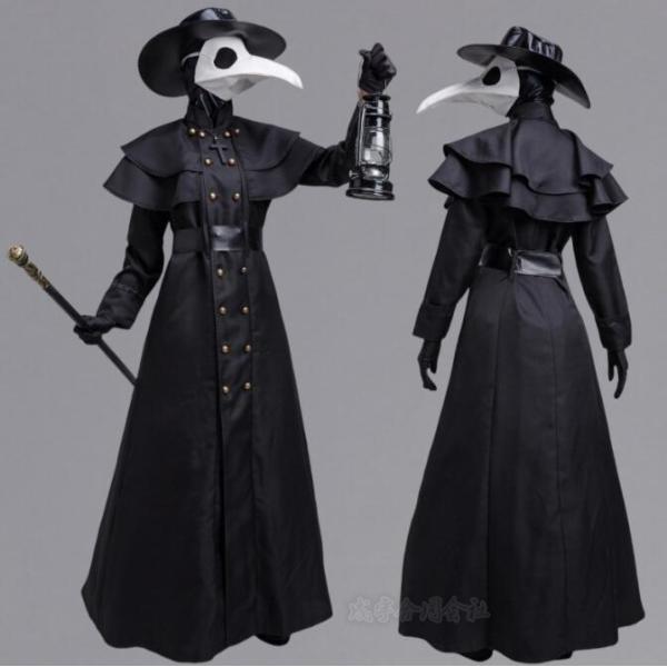 ロング丈コート ハロウィン 鳥医者コスプレ衣装 ダンス衣裳 欧米風 暗黒系 コスプレ衣装 中世 舞台ステージ衣装 マジシャン コート魔術師 マジック コスプレ衣装