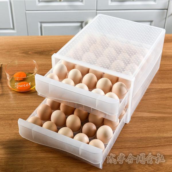2層 透明 卵ケース 卵収納ボックス 冷蔵庫用 卵用 持ち運び 大容量 たまご 60個収納 タッパー  卵保存容器 たまご おしゃれ