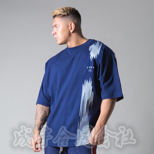トレーニングウエア メンズ スポーツトップス サマー Tシャツ 半袖 ロゴプリント ゆったり インナー カジュアル フィットネス ジム ジョギング ランニング 吸汗