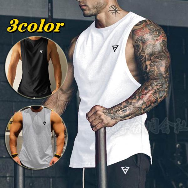 ノースリーブ スウェット メンズ Tシャツ タンクトップ 無地 トップス トレーナー スポーツウェア フィットネス 筋トレ トレーニング インナー 運動 速乾 吸汗