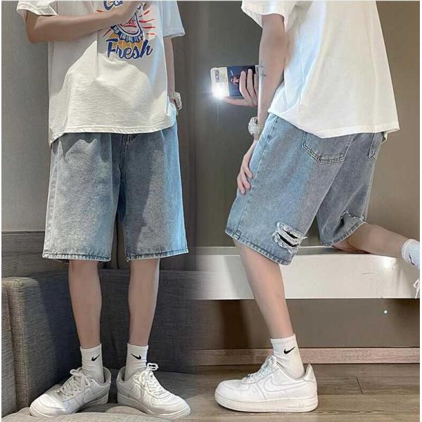 デニム ハーフパンツ ワイド メンズ ショートパンツ カジュアル イージーパンツ ボトムス カジュアルパンツ 大人 高校生 10代 20代 30代 夏物ファッション