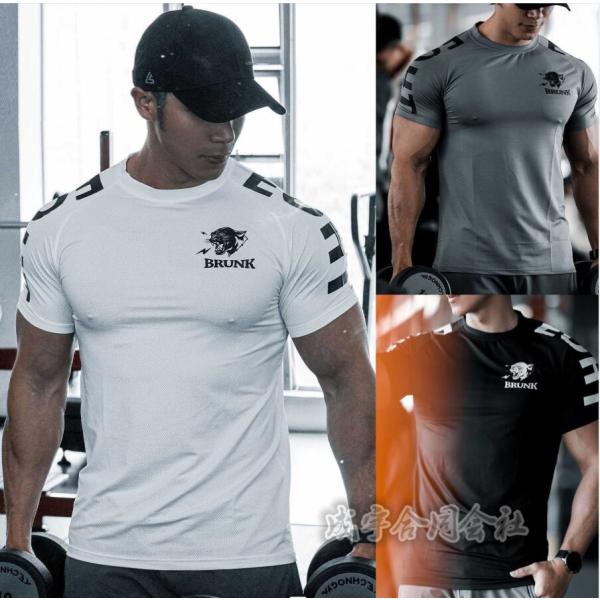クルーネック メンズ 半袖 Tシャツ フィットネス トップス ジム 筋トレ インナー スウェット タイト おしゃれ 速乾吸汗 トレーニングウエア スポーツ 男性用