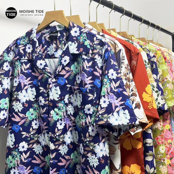 メンズ 半袖 カジュアルシャツ ヴィンテージ レディース 花柄 半袖