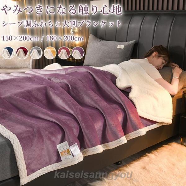 新品・最高級のボア毛布 毛布 ブランケット 冬 ボアブランケット ボア 2枚合わせ ふわふわ 厚手
