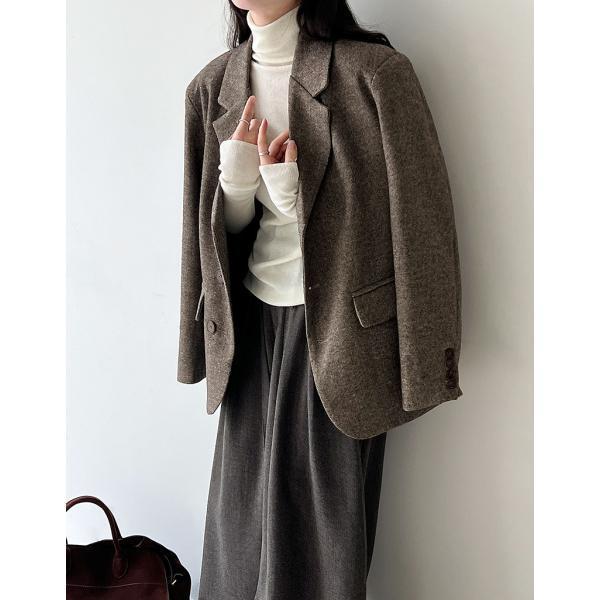 ウールテーラードジャケット レディース テーラードジャケット オータムジャケット ウィンタージャケット 通勤 S グレー カジュアル ウールテーラードジャケット レディース テーラードジャケット