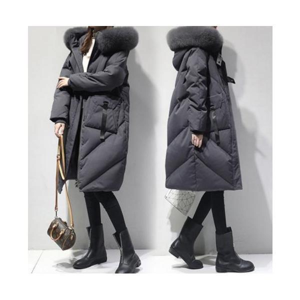 秋冬 中綿コート レディース ダウンコート ミドル丈 フード付き 中綿