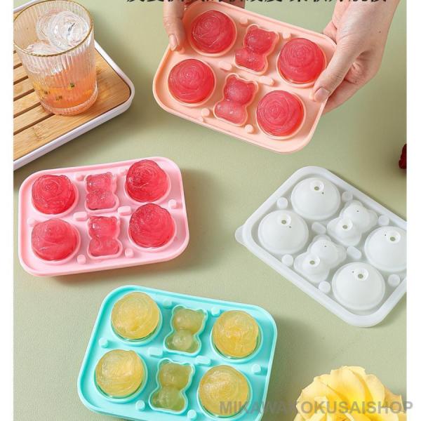 商品名:シリコンモールド 製氷機 おしゃれ 製氷皿 製氷器 キャラクター お菓子作り おもしろ ギフト かわいい アイスメーカー カフェ くま バラ ピンク オレンジ ブルー商品説明:製氷皿 アイストレー キャラクター 製氷 アイス型 お菓...
