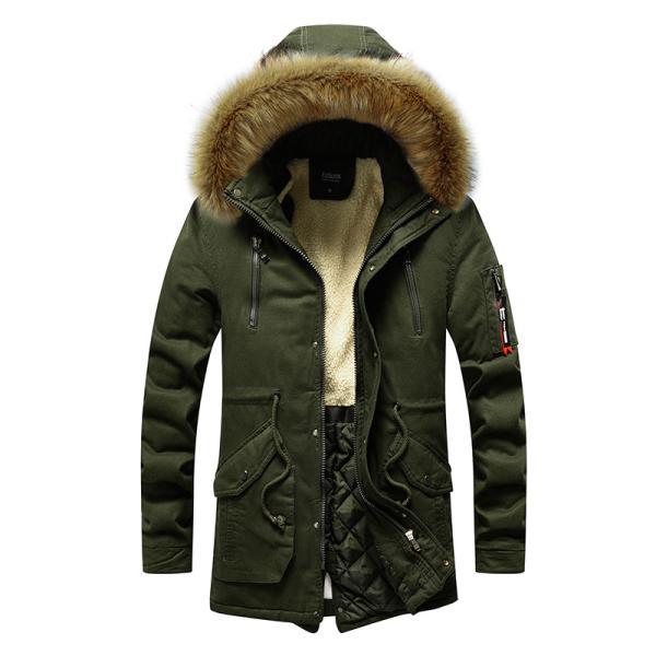 モッズコート メンズ ファー付き 裏ボア 冬服 ミリタリーコート 大きい