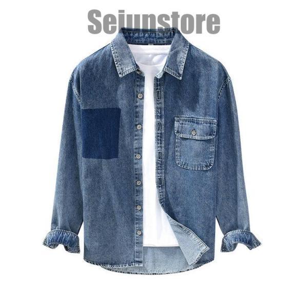 シャツ メンズ ダンガリーシャツ デニムシャツ カジュアルシャツ