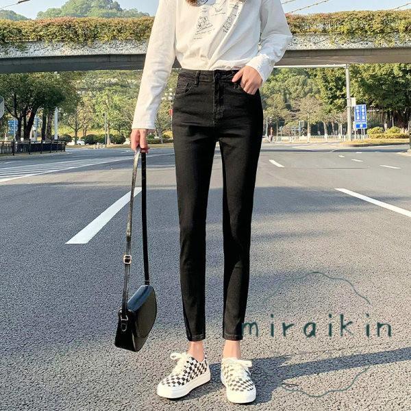 スキニーパンツ レディース ハイウエストデニムパンツ 美脚 細身