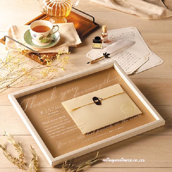 結婚式披露宴ご両親プレゼント キープレターサンクスボード アイボリー