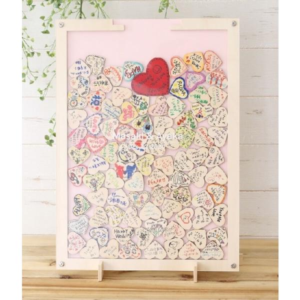 木製　ウェディングドロップス ウェルカムボード 80名用 ドロップスウェルカムボードハート 80名様用 : ワイハウス - 通販