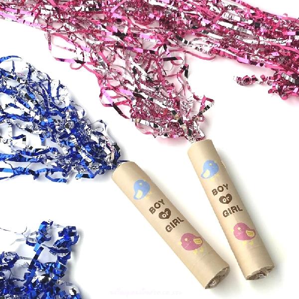 欧米で人気のジェンダーリビールのクラッカー5本セット（同色5本セットです。）クラッカーのテープの色で赤ちゃんの性別をサプライズ発表！「ジェンダーリビール」とはお腹の中の赤ちゃんの性別のお披露目。GenderReveal「性別を明かす」みんな...