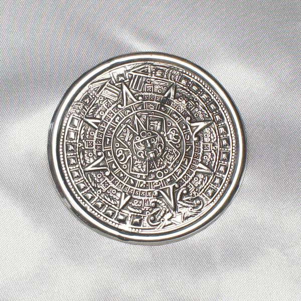 ブローチ シルバー925 メキシコ製 古代歴 太陽神 純銀 中 SILVER925
