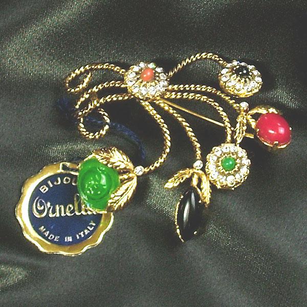 Ornella オルネラ パールブローチ イタリア コスチュームジュエリー