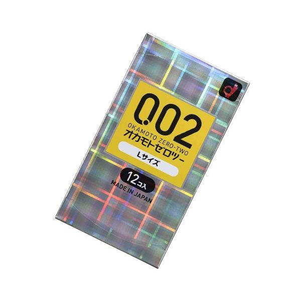 コンドーム 002 L オカモトゼロツー【Lサイズ】12個 日本製 国産 薄い フィット感 ゼリー スキン ポリウレタン製 うすい クリックポスト メール便