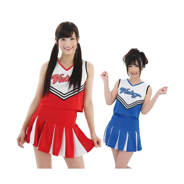 コスプレ 衣装 女性用 マイチアガール 可愛いチアリーダーのコスチューム レッド ブルー ハロウィン 仮装 変装 イベント 応援