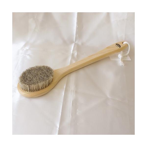 ボディブラシ 馬毛 Ｌ（ソフト）ミディアム ウェット&ドライブラッシング 美脚美肌美ボディ 洗浄 洗体 ボディケア 背中 全身 足 腕 日本製