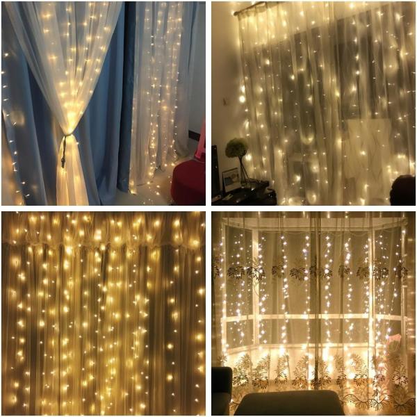 Salcar クリスマス　イルミネーションライト 3m×3m 300球 USB式 LED ダイヤ付き 防水  パーティー   電球色