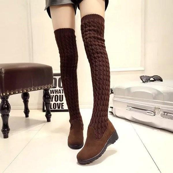 人気のファッショントレンド トップ100ニット ブーツ ロング