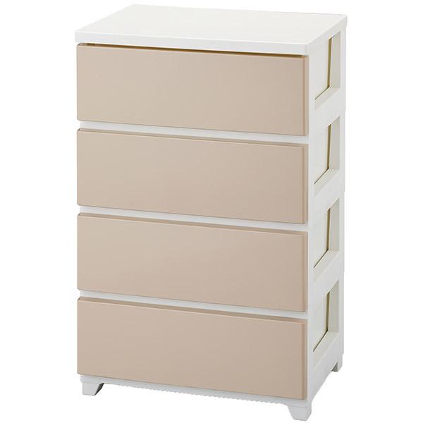 ベージュ 4段チェスト 直送 日時指定不可 JEJ カラースタイルチェスト 4段 ホワイトベージュ