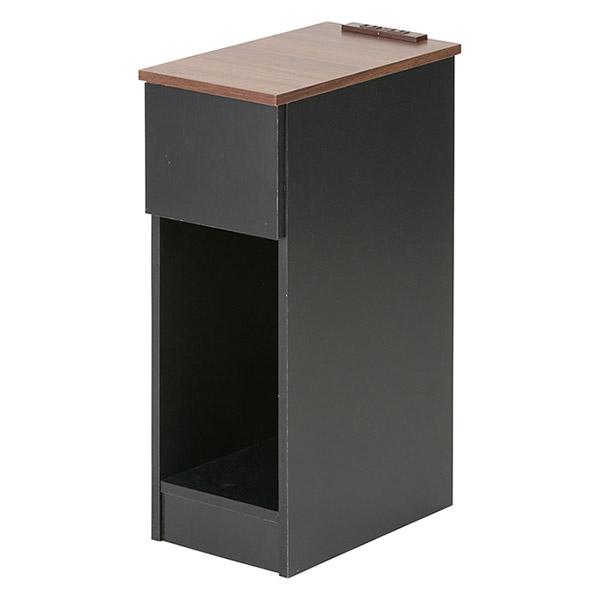 デスクやテレビ、ソファの横に置いてサイドテーブルとして使用したり、ベッドの横においてナイトテーブルとして使用することができます。引き出し付きで中身が見えないように収納したい方にオススメ。2口コンセント付きなのでスマホの充電ができて便利！下段...