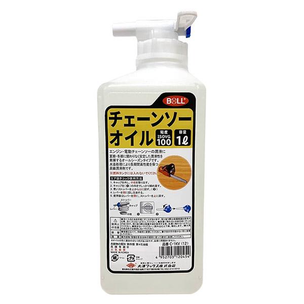 エンジン・電動チェーンソーの潤滑に。夏期・冬期に関わりなく安定した潤滑性を発揮するオールシーズンタイプ。水添処理により長期間高性能を保つ高級潤滑剤です。エア抜きコック付き。内容量：1L粘度ISOVG：100危険物の種類：第4類 第4石油類危...