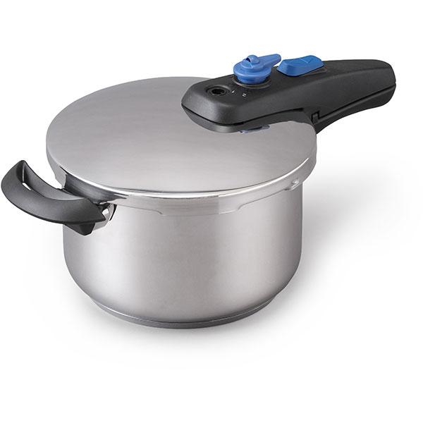「圧力鍋＝難しい」のイメージを変える！操作が簡単で使いやすい圧力鍋です。料理に合わせて低圧・高圧の切り替えが可能。商品サイズ(約)：幅44.3×奥行24.7×高さ20.3cm重量(約)：2.5kg満水容量：5L材質：本体/ステンレス鋼(クロ...