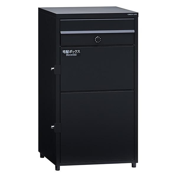 宅配物を2回と郵便物も受け取れるポスト一体型二段宅配ボックス！押すだけで簡単施錠！お客様組立品商品サイズ(約)：幅45.2×奥行47.1×高さ82.8cm(取っ手含む)重量(約)：11.2kgカラー：ブラック受け取り可能サイズ：ポスト部/幅...