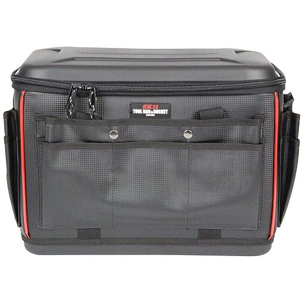 プロ仕様ハイグレードタイプの工具バッグです。工具・道具・資材等の収納、持ち運びに。便利な外側ポケット、インナーケース、ショルダーベルト付き。耐久性抜群で水濡れ、型くずれに強い。商品サイズ(約)：幅420×奥行230×高さ320mm重量：12...