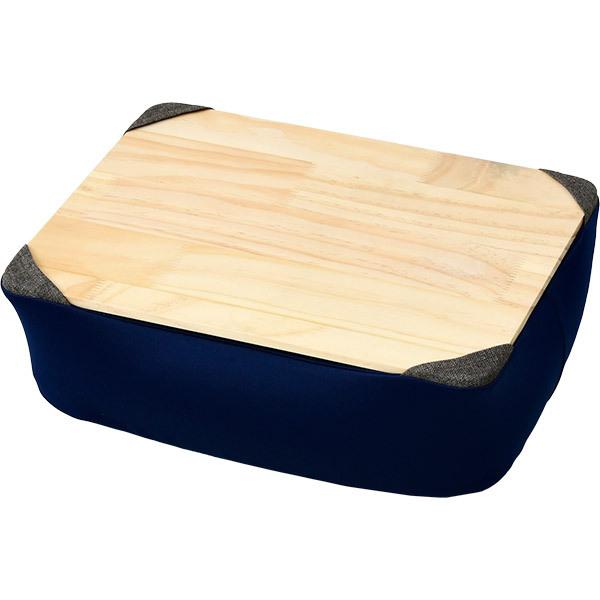 他サイト： 直送 日時指定不可 山善 YAMAZEN ビーズクッションテーブル ネイビー AHT-3526(NV) ひざ上 膝上テーブル 沖縄・離島配送不可の商品画像