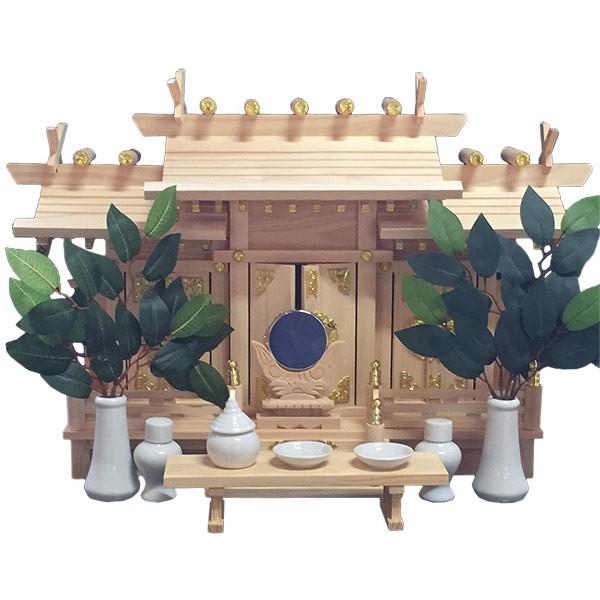 神棚の里 即日出荷 静岡木工 屋根違い三社セット 明津 中 : セキチュー