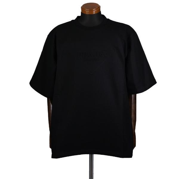 PRADA ブラック 半袖Tシャツ PRADA プラダ Tシャツ メンズ Lサイズ ブラック UJN773 S 212