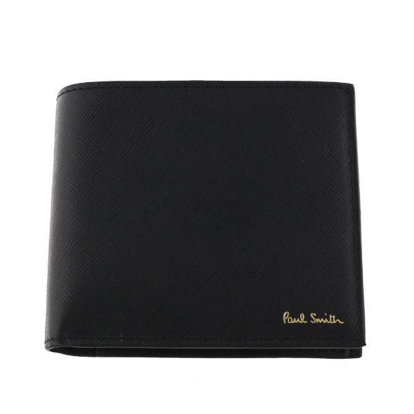 Paul Smith ポールスミス 二つ折り財布 メンズ ブラック M1A