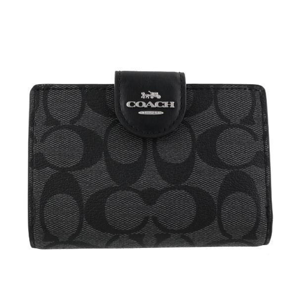 ✨極美品✨COACH コーチ　二つ折り財布　C0082 ブラック　黒 COACH コーチ 財布 二つ折り財布 長財布 レディース