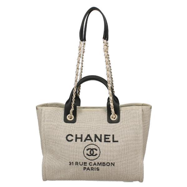 シャネル CHANEL トートバッグ レディース ベージュ ブラック AS3257