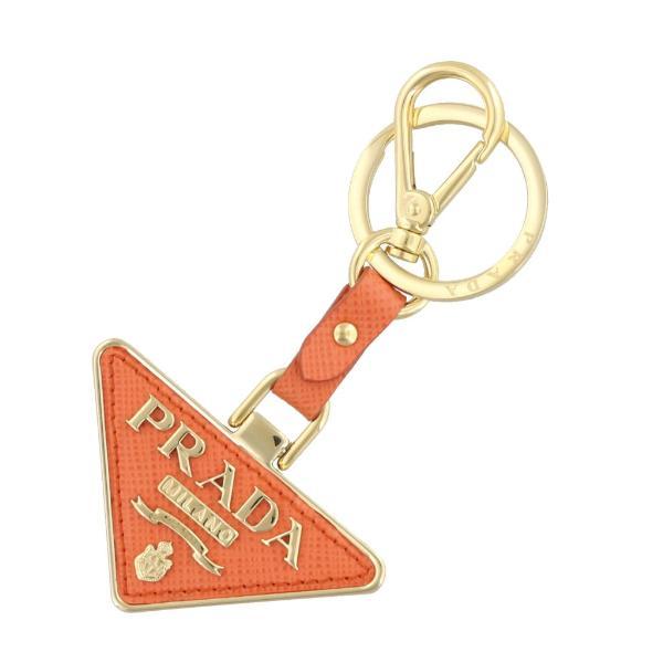 週末SALE【PRADA】 サフィアーノ キーリング オレンジレザー PRADA（プラダ） キーリング レディース サフィアーノ オレンジ 1PP128