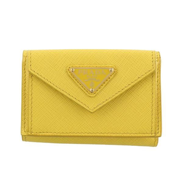 PRADA プラダ 三つ折り財布 レディース イエロー 1MH021 QHH PRADA プラダ 三つ折り財布 レディース イエロー 1MH021 QHH