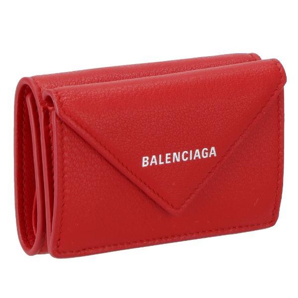 BALENCIAGA バレンシアガ 三つ折り財布 ペーパー レッド 391446