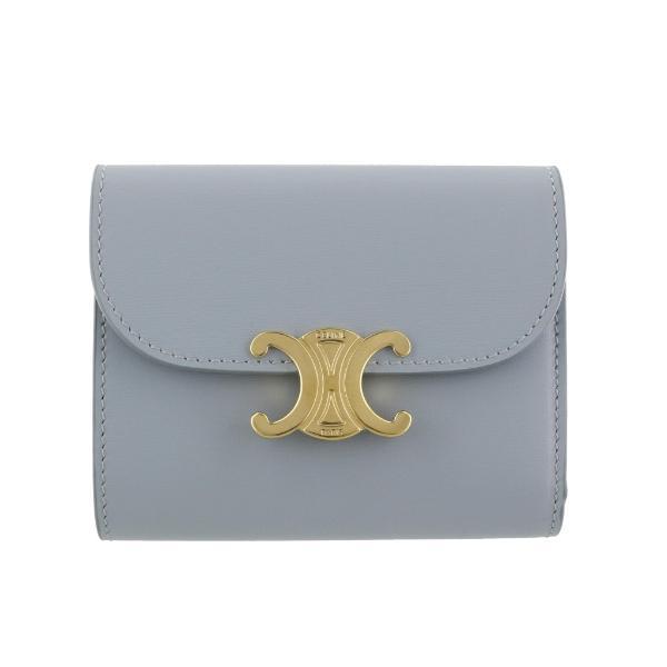 CELINE セリーヌ 二つ折り財布 レディース SMALL WALLET TRIOMPHE ブルー 10D783DPV 07IC