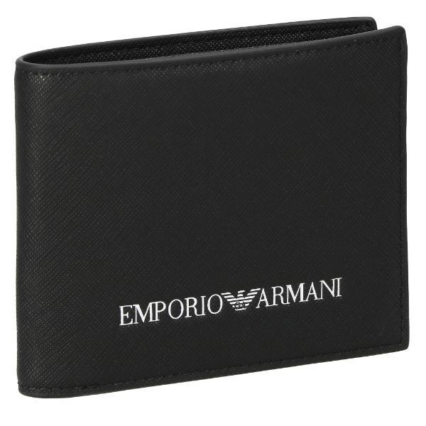 EMPORIO ARMANI エンポリオ アルマーニ 二つ折り財布 メンズ ブラック