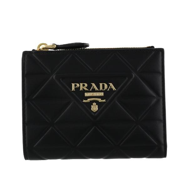 美品 ✨PRADA ✨ ブラック 二つ折り財布 プラダ 二つ折り財布