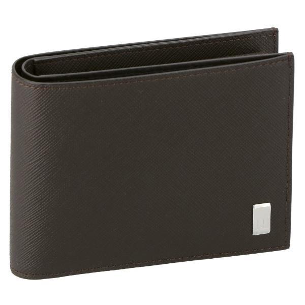 最終値下げ】dunhill ダンヒル二つ折り財布ネイビー×ダークブラウン