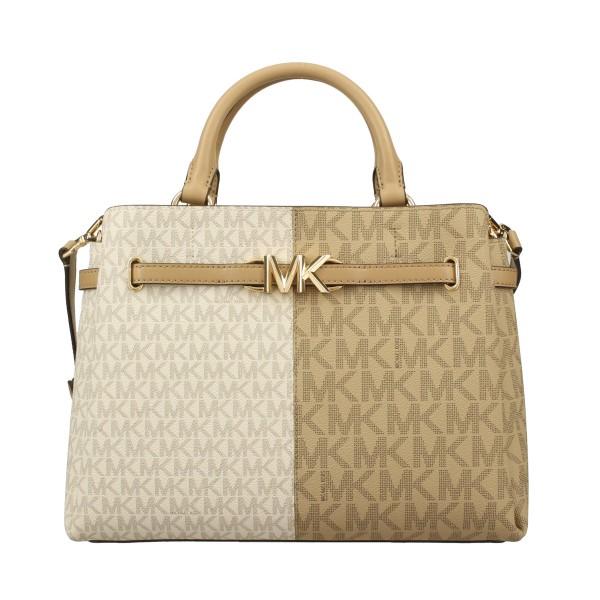 新品 マイケルコース REED ベルテッドバッグ - MKシグネチャー キャメル 公式アウトレット】REED センタージップ ベルテッド サッチェル