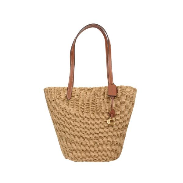 COACH（コーチ） トートバッグ レディース ストロー トート ブラウン