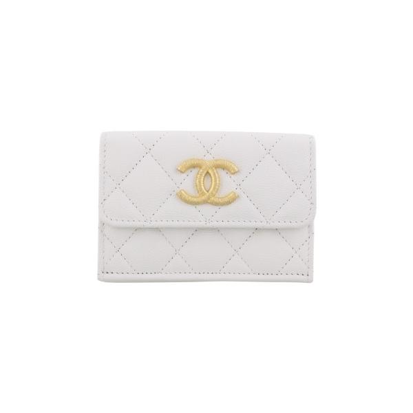 CHANEL（シャネル） 三つ折り財布 レディース ココマーク ホワイト